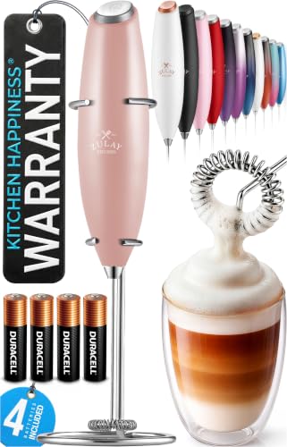 Powerful Milk Frother Wand With Duracell Batteries (Cherrybloom / Z1 Motor + Batteries)