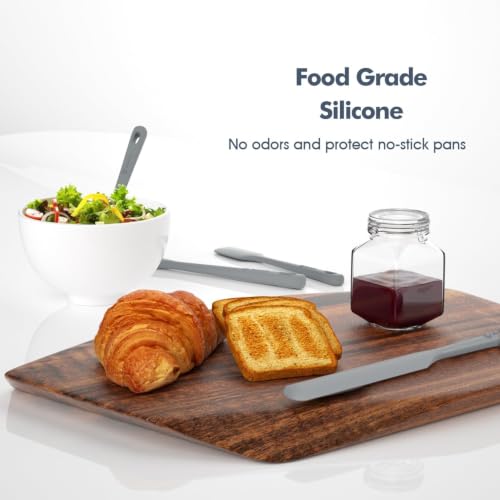 5 Pieces Silicone Spatulas Set (Gray / 5 pieces)