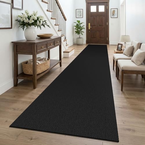Black 2.5'x16' Runners Rugs for Hallway (Black/Dark Grey / 2'8" x 16' (Runner))