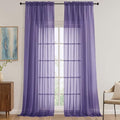 Purple Sheer Curtains 120 Inches Long 2 Panels Set (Purple / 59"W x 120"L (Pack of 2))