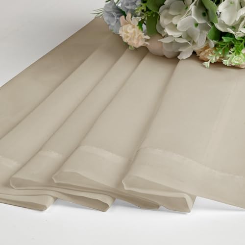Taupe Sheer Curtains 72 Inch Length 2 Panels (Taupe / 40"W x 72"L (Pack of 2))