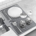 Silicone Dish Drying Mat for Kitchen Counter (Gray)