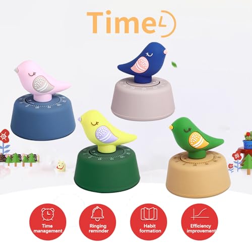 Mechanical Kitchen Timer (Pink Bird)