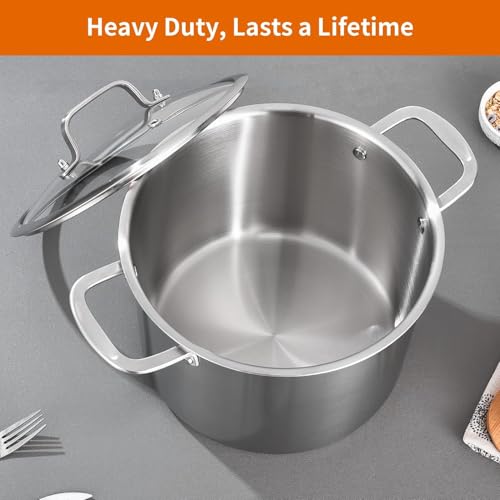Tri ply Stainless Steel 20 Quart Heavy Duty Induction Stock Pot (Silver / 20 Quarts)