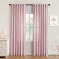 Pink Curtains for Girls Bedroom Living Room Semi Sheer Light Filtering Nursery Window Drapes (50"W x 90"L (Pack of 2) / Light Pink)