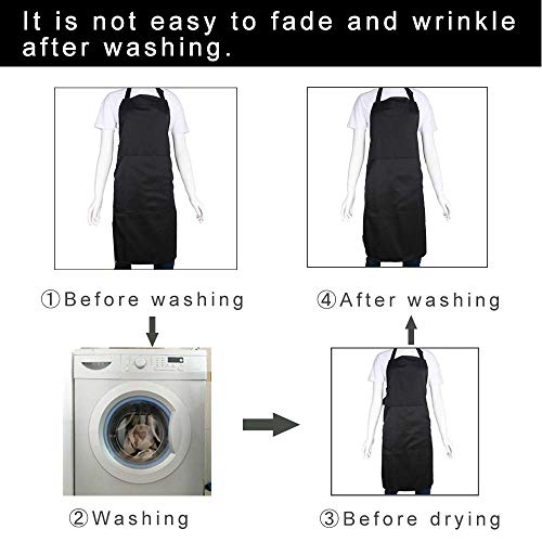 Adjustable Bib Apron with Pocket Extra Long Ties for Women Men (Gossamer Green)