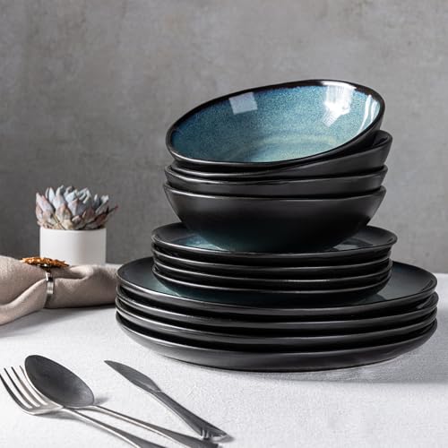 Ceramic Dinnerware Sets for 8 (Matte Ceylon Blue / Service for 8)