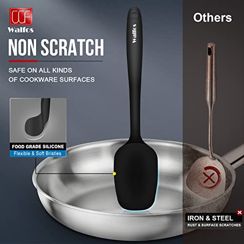 600°F High Heat Resistant Silicone Spatula Set of 5 (Black / 5 pieces Scraper Spatulas 600°F)