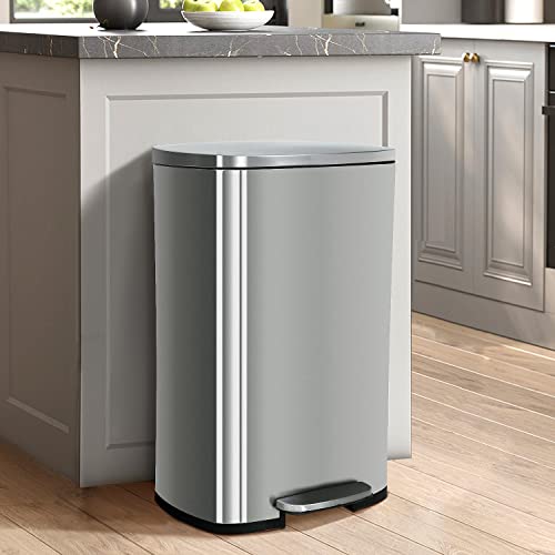 50 Liter 13 Gallon Kitchen Trash Can (Stainless Steel)