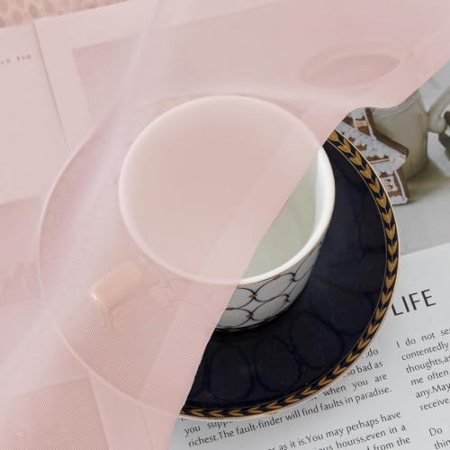 Blush Pink Sheer Curtains 90 Inches Long (59"W x 90"L (Pack of 2) / Blush Pink)