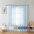 2 Pack Basic Sky Blue Sheer Curtain Drapes 72 Inch Length 2 Panels for Living Room (42"W x 72"L (Pack of 2) / Sky Blue)