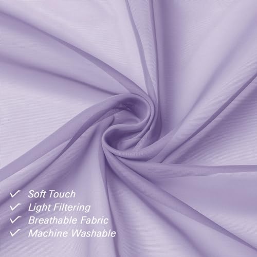 72 Inch Light Purple Sheer Curtains & Panels Set of 2 (Lavender / 40"W x 72"L (Pack of 2))