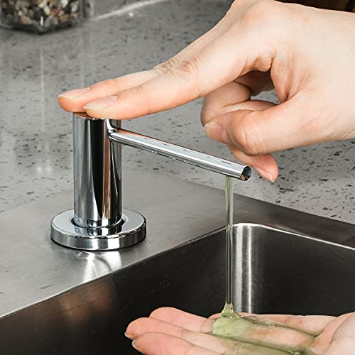 Soap Dispenser for Kitchen Sink Polished Chrome GAPPO Stainless Steel Countertop Pump Hand Lotion Built in Bottlend Lotion Built in Bottle (Polished Chrome)