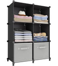 Stackble Cube Storage Organizer Modular Closet Organizers and Storage (Black / 11.8 x 11.8 x 11.8 Inch)