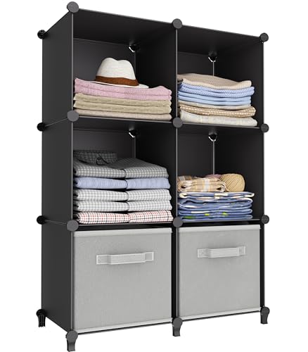 Stackble Cube Storage Organizer Modular Closet Organizers and Storage (Black / 11.8 x 11.8 x 11.8 Inch)