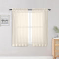 Sheer Cream Curtains 84 Inch Length 2 Panels Set for Living Room Bedroom (Cream / 42"W x 48"L (Pack of 2))