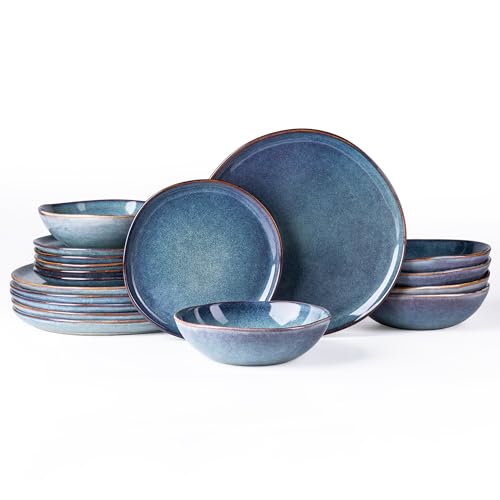 Ceramic Dinnerware Sets for 6 (Ceylon Blue / Service for 6(18Pcs))