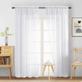 White Sheer Curtains for Bedroom 84 Inches Long 2 Panels Set (40"W x 84"L (Pack of 2) / White)