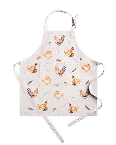 Aprons for women with Pocket 100% Cotton Pack of 1 (130 - Barnyard Rooster)