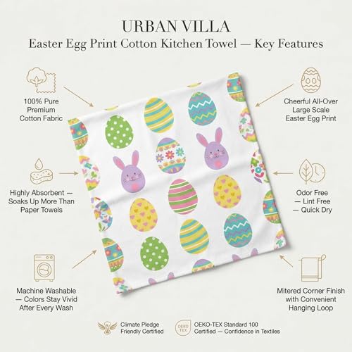 Kitchen Towels Cotton Dish Towels 20”x30” (20" x 30" (Set of 6) / 017 Egg Print)