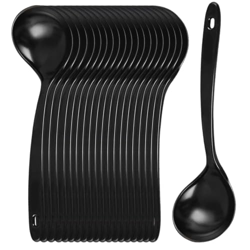 Large Plastic Serving Spoons (Black)