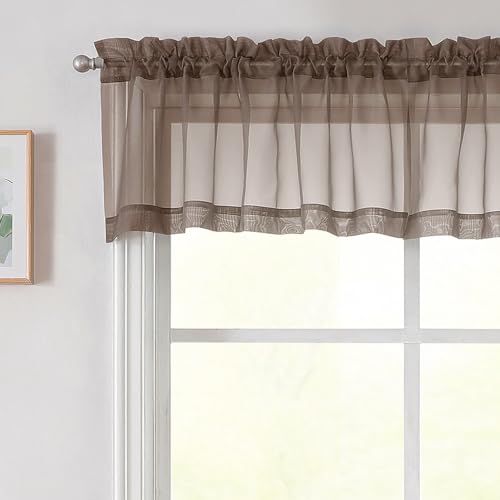 Chocolate Valances for Windows (Chocolate / 42"W x 14"L (Pack of 2))