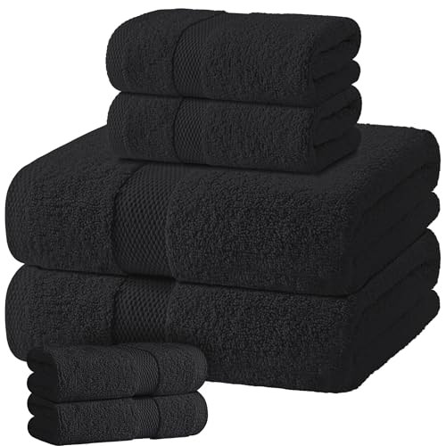 Black Bath Towel Set of 6 (Black / Bath Towel Set)