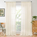 Beige Linen Curtains 80 Inches Long for Living Room (Light Beige / 52"W x 80"L (Pack of 2))