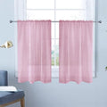 Basic Rod Pocket Sheer Voile Window Curtain Panels Light Pink 1 Pair 2 Panels 26 Width 30 Inch Long for Kitchen Bedroom Children Living Room Yard（Light Pink (Light Pink / 26"W x 30"L (Pack of 2))