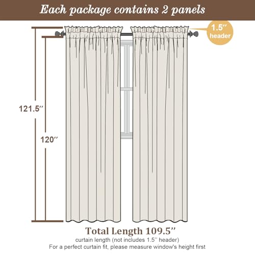 Extra Long Sage Green Sheer Curtains 120 Inches Long 2 Panels (Sage Green / 59"W x 120"L (Pack of 2))