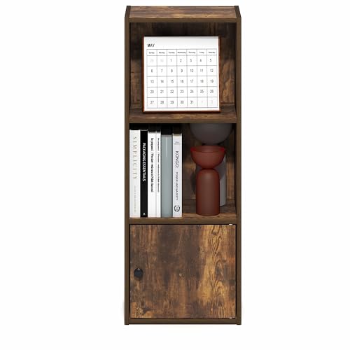 LUDER Book Shelf (Amber Pine / 3-Cube with Cabinet)