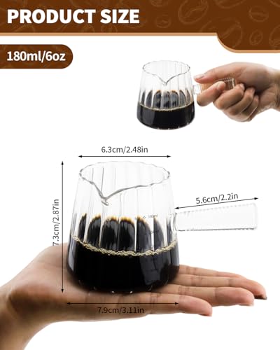 2Pcs 6oz Espresso Cups (6 oz / Fully Transparent)