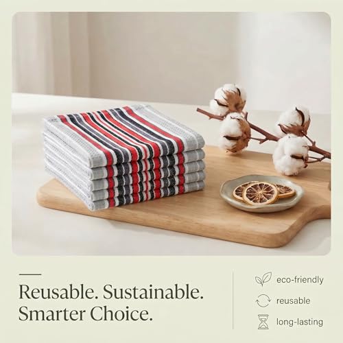 Kitchen Towels Cotton Dish Towels 20”x30” (20" x 30" (Set of 6) / 066 Gray)