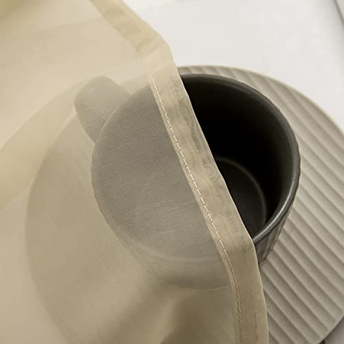 2 Panels Kitchen Tiers Half Window Sheer Curtains 29 X 24 Inch Beige (Beige / 29"W x 24"L (Pack of 2))