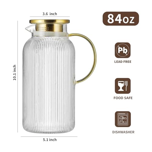 Glass Pitcher with Lid (Clear / 2.5L-1 PACK)