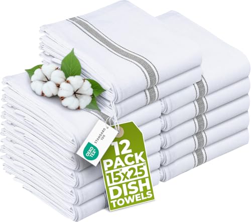 Grey Dish Towels [12 Pack (Grey)