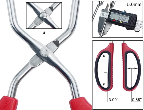 12" 16" Extra Long Stainless Steel Kitchen Scissor Tongs Set (Red / 12" 16")