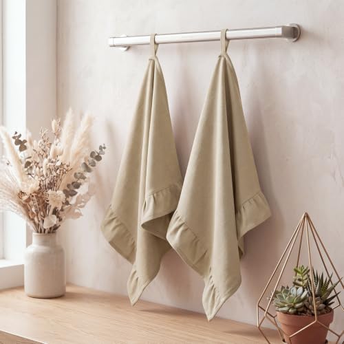 Beige Kitchen Towels Set of 2 (Beige / Retro)