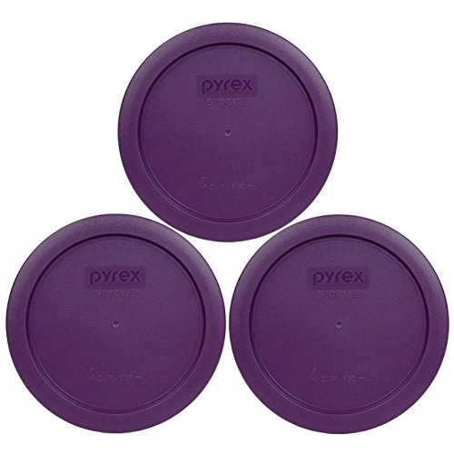 7201-PC (4-Cup) Purple Food Storage Lids (3-Pack) - Made in USA (Purple)