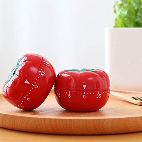 Cute Tomato Shape 360 Degree Rotating Kitchen Cooking Timer Kitchen Craft Mechanical Wind Up 60 Minutes Timer (Red)