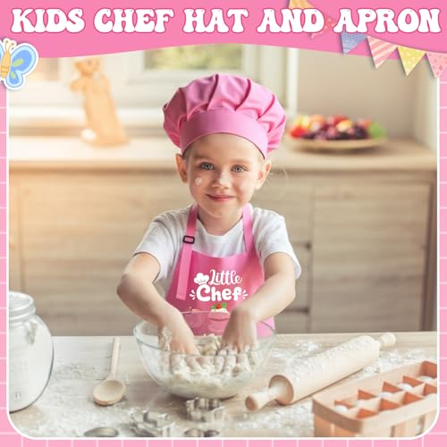 2 Pack Parent and Child Aprons Set Mommy and Me Apron Pink (Pink)