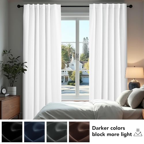 Blackout Curtains for Bedroom (Pure White/Total Blackout / 42"W x 54"L (Pack of 2))