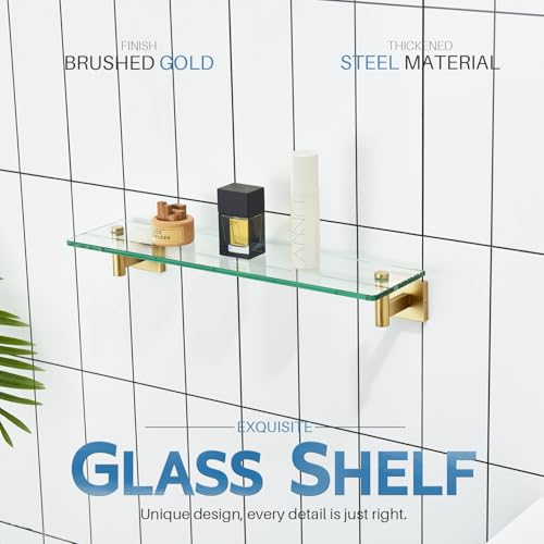 Wall Shelves Floating Shelf 20 (Brushed Gold / 20-Inch)