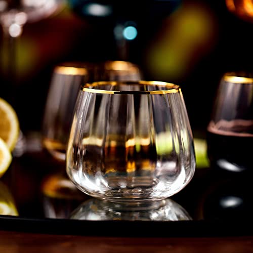 Stemless Wine Glasses Set of 4