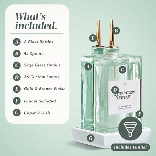 Olive Oil Dispenser Bottle (Sage / 2 Pack)