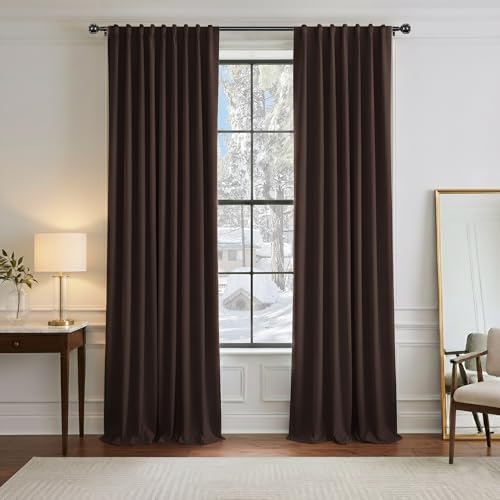 Black Out Curtains for Bedroom Window (Brown / 52"W x 96"L (Pack of 2))