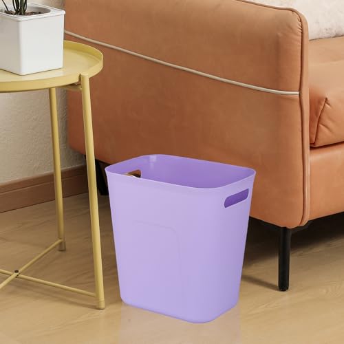 Plastic Small Bathroom Trash Can Wastebasket (Pruple / 3.5 Gallon)