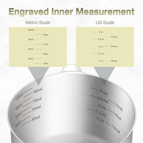2PCS 1/2Cup (120ml, 4oz) Measuring Cup, Etched Inner Scale Measure Scoop (1/2Cup)