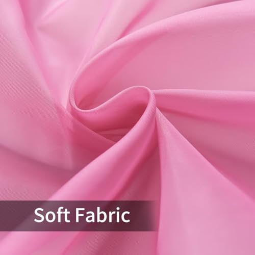 Solid Sheer Rod Pocket Curtain Voile Draperies 2 Panels White Beige Black Grey Ivory 60 Inch Width 96 Inch Long 1 Pair for Kitchen Bedroom Children Living Room Yard (Pink / 60"W x 96"L (Pack of 2))