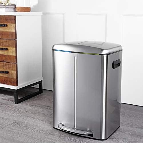 Marco 10.6 Gal Double Bucket Step Trash Can (Stainless Steel)